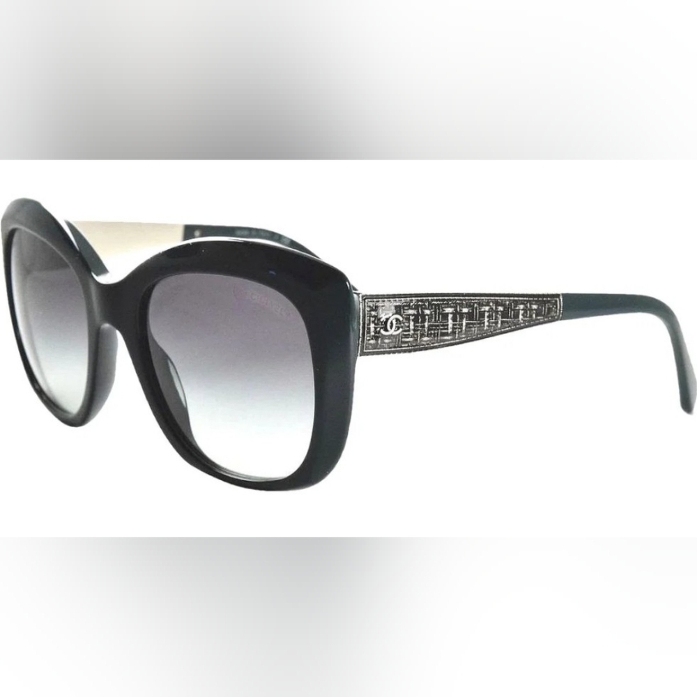 Chanel Rare Dark Green Gunmetal Sunglasses w/box & Case